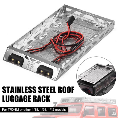 Stainless Steel Roof Luggage Rack T model For 1:18 TRX4M SCX24 G180T RC Car