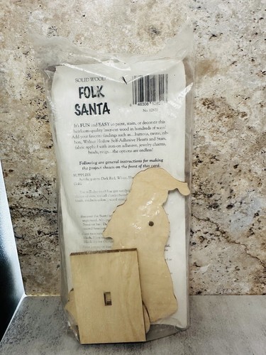 Wood Folk Santa Craft Kit Claus Vintage Christmas Positional Arms 12821 Jolly R - Picture 2 of 2