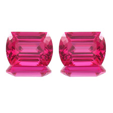 12x8 MM - Natural Flawless Ceylon Pink Sapphire Loose Cushion Gemstone Cut Pair
