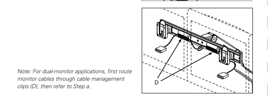 OEM Humanscale Dual monitor Arm Crossbar, Silver / Gray Color 27" Crossbar - Image 2 of 4