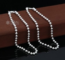 4mm 10.5 925 sterling silver beaded/ball chain anklet bracelet  ank601