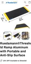 Ruedamann 10 x 32 Inch Portable Threshold Ramp, Aluminum Ramp for Wheelchair