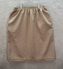 Vintage Orvis Skirt Womens 16 Brown Tan Houndstooth Midi A Line 1990s USA Made