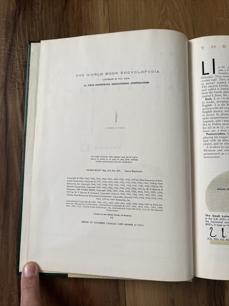 Vintage The World Book Encyclopedia 1967 Volume 12-L Top Edge Gold