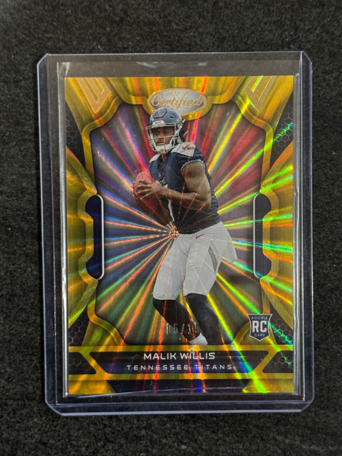 Malik Willis 2022 Certified Mirror Gold FOTL /15 Rookie RC Packers #103