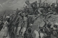 1858 Indisch Meuterei Aufdruck Attack Of The Auf Redan Batterie At Lucknow