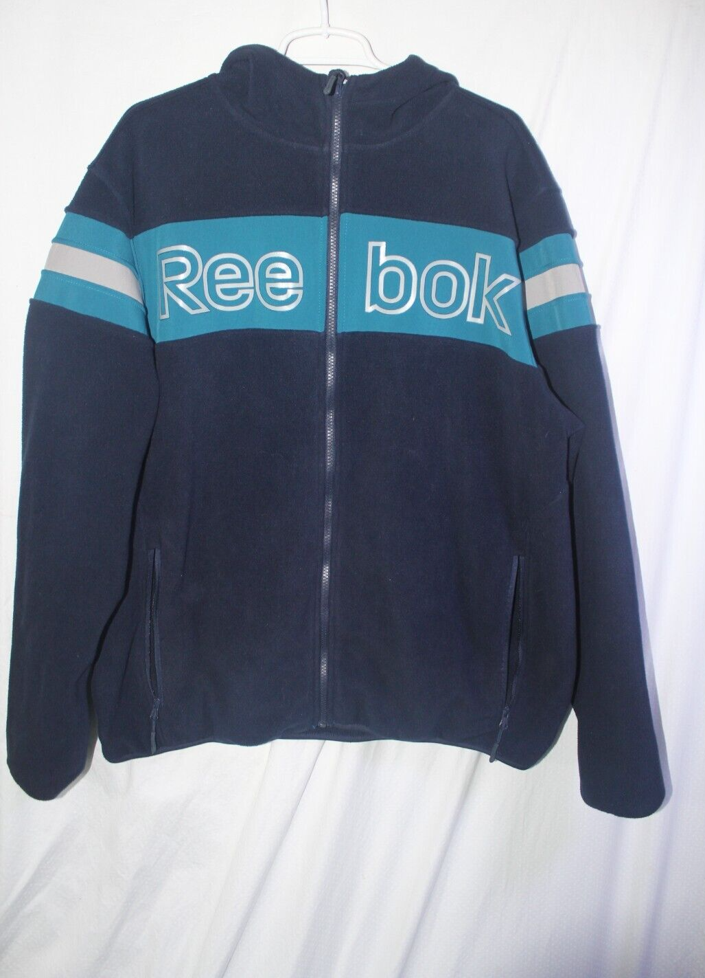 Jacket Reebok Gray Hooded Fall Spring Zip Up Hoodie-size XL-image