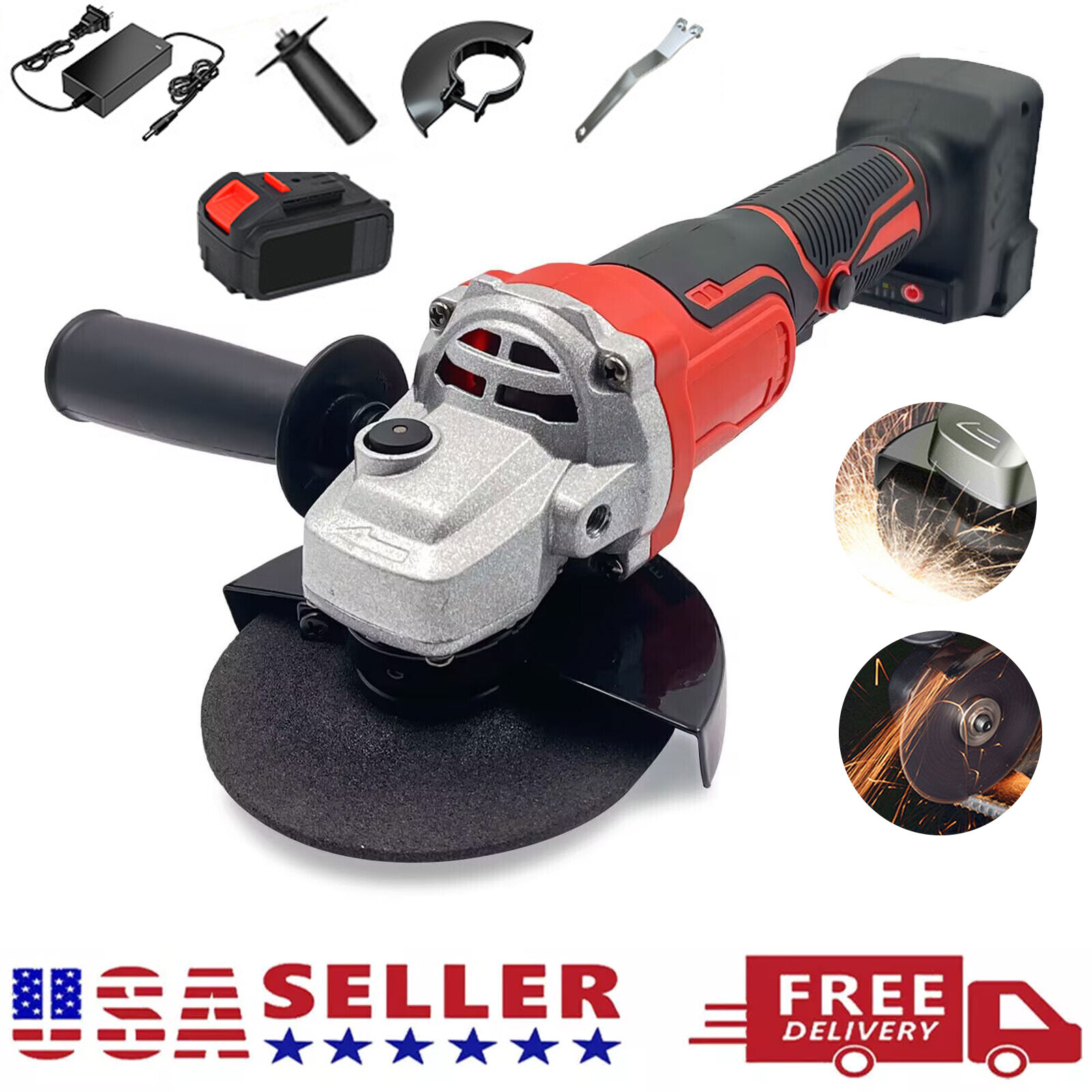 21V Brushless Angle Grinder Adjustable Grinding Tool Polishing Grinding Cutting
