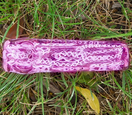 Pipa de mano de tubo de vidrio rosa femenino de 3,5 pulgadas en forma de ladrillo *EE. UU.* - Imagen 2 de 5