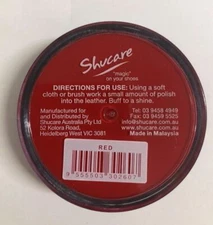 RED SHOE POLISH CREAM RESTORE COLOUR TO LEATHER SHOES / BOOTS / BAGS (SHUCARE)