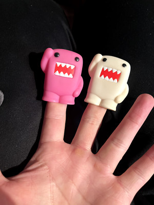 Japan TV NHK Domo Kun Finger Puppet Mascots 2x Pink Beige