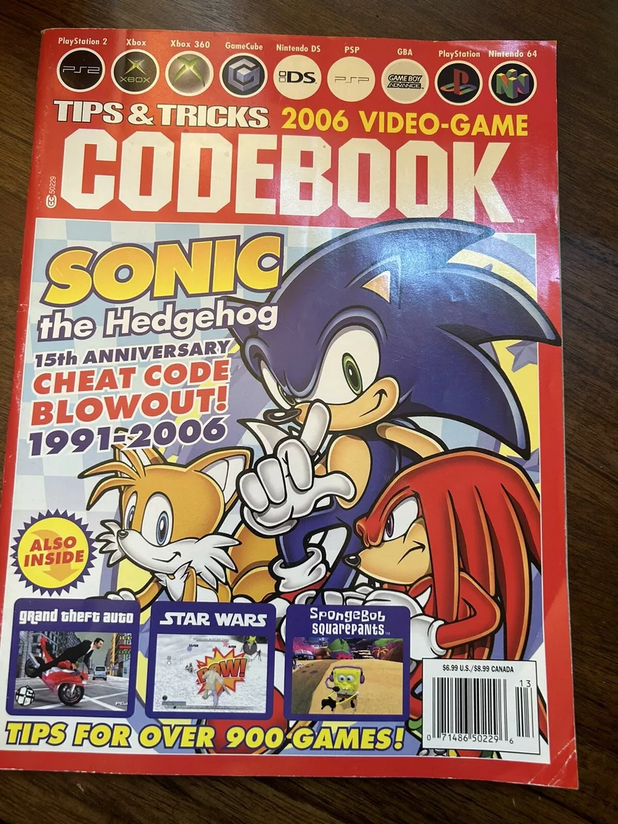 Tips & Tricks Magazine Video Game Codebook Cheats Codes 2006 Sonic The  Hedgehog