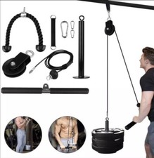 Pull Down Fitness Set Sbarra Trazioni Kit Completo Pulley Cable Gym