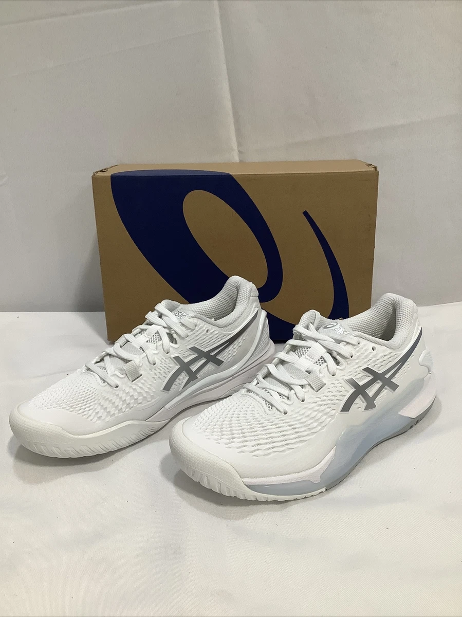 Asics Gel Resolution 9 White Pure Silver Women s Tennis Shoe Size