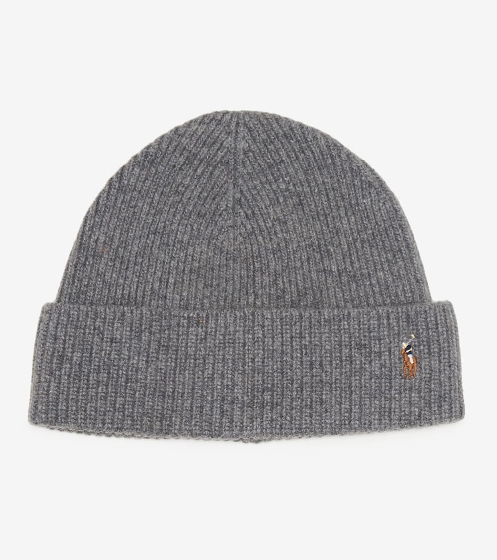 Polo Ralph Lauren Uomo Grigio 016 Beanie Firma Multicolore Ricamato Pony