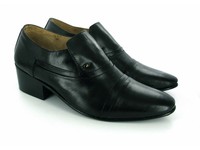 Mens Soft Leather Plain Cuban High Heel Dress Formal Shoes Black Mens Soft Leather Plain Cuban High Heel Dress Formal Shoes Black