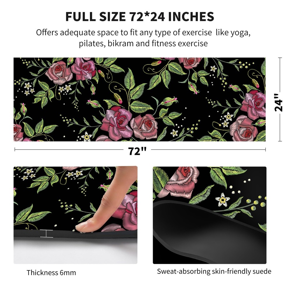 Thick Non-Slip TPE Yoga Mat with Carrying Bag for Fitness