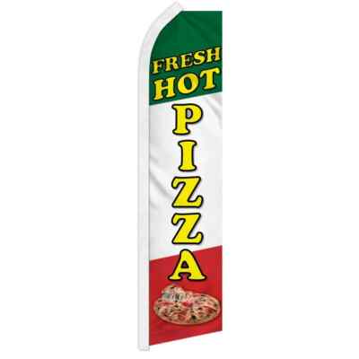 Fresh Hot Pizza Swooper Flutter Feather Flag Pizzeria Restaurant Business Flag