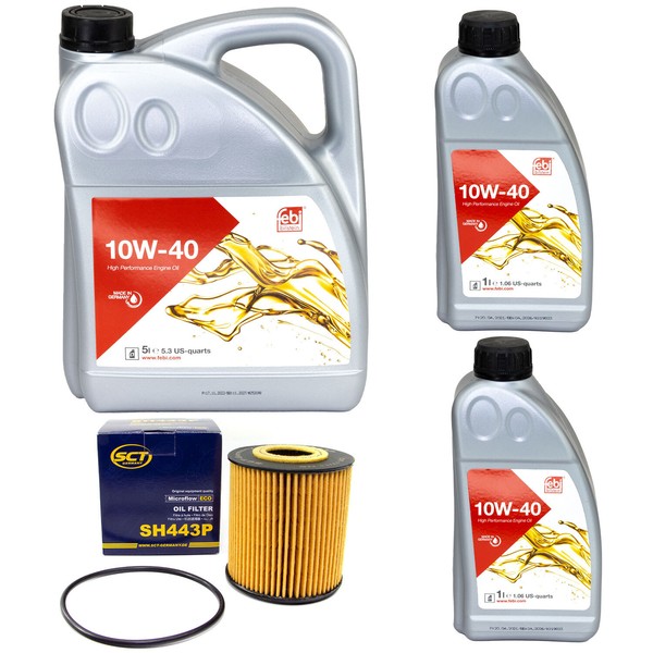 MotoröL Set MotoröL Febi SAE 10W-40 7 Liter + ÖLfilter FüR Volvo S80 I 2.8 2.9-image