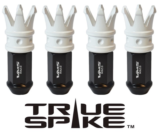 16 TRUE SPIKE 89MM 12X1.25 STEEL EXTENDED KING CROWN SPIKED LUG NUTS