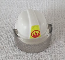 CASQUE BLANC DE PROTECTION AVEC LOGO JAUNE FEU POUR POMPIERS 3179 3881 PLAYMOBIL