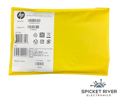NEW - Sealed - HP T1A63AA Master Keyed Security Cable Lock - 10mm