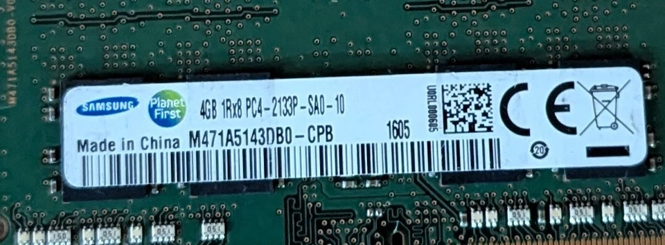 3X SAMSUNG 4GB 1RX8 PC4-2133P-SA0 10 M471A5143DB0-CPB SODIMM DDR4 RAM N6-4(13) - Image 3 of 3