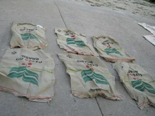 6  pc CAFE'S DO BRASIL Burlap Sack Volcafe Cooxune Arabica Coffee Empty Sack