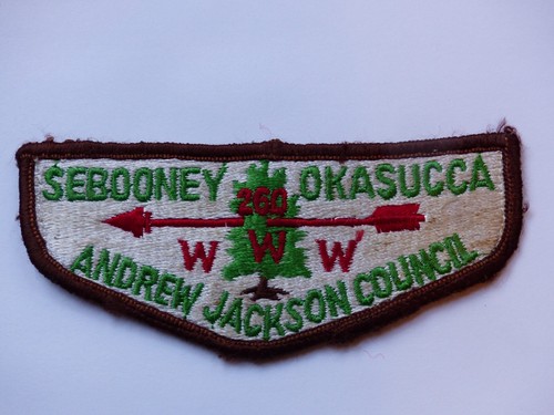 Used Vintage (Damaged) Sebooney Okasucca Lodge 260 Boy Scout BSA OA Flap Patch