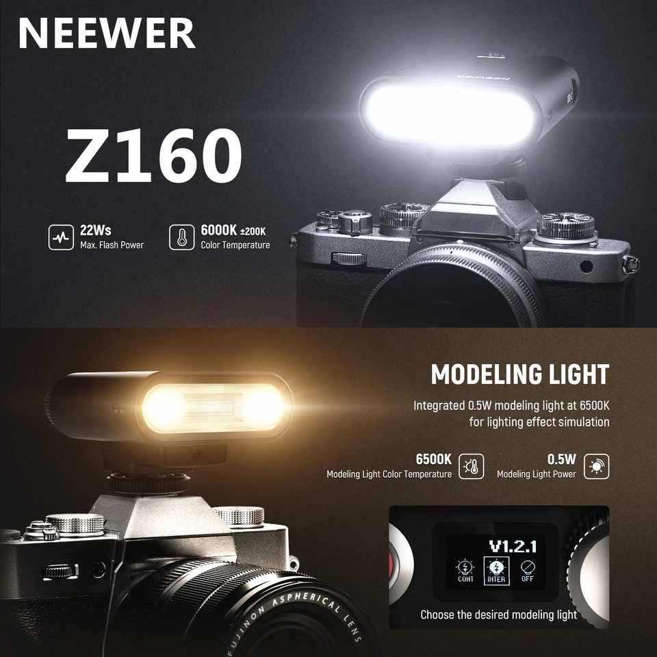 NEEWER Z160 Portable On-Camera Flash Light Speedlite for Sony Canon Nikon Camera - Image 3 of 4