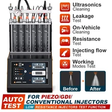 Fuel Injector Cleaner Tester Car Motor Ultrasonic Cleaning Machine 6 Cylinder