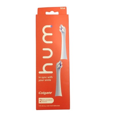 Colgate Hum 2 Replacement Brush Heads For Electric Toothbrush - Blue - NEW