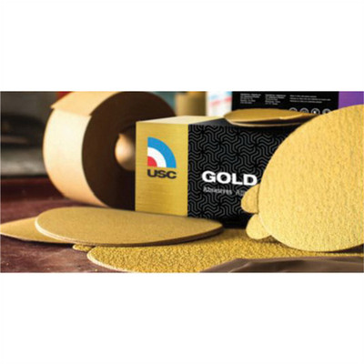 USC ABRASIVES Gold Pro 082106 Sanding Disc, 5 in Dia, P80 Grit, Paper Backing,