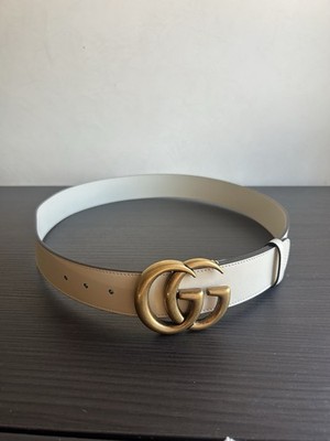 Gucci GG Marmont Wide Belt White | eBay
