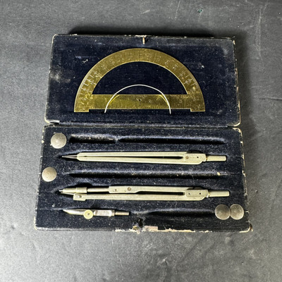 Antique Technical Drawing Drafting Set E.O. Richter & Co w/ Case Made In Germany