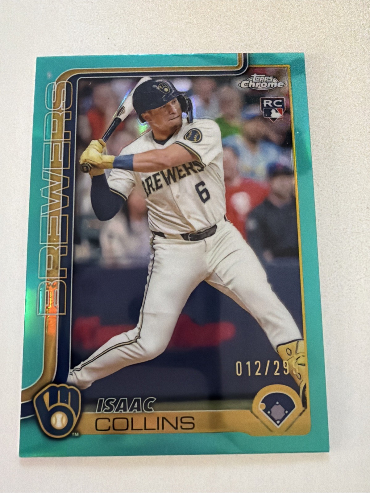 2025 Topps Chrome - Isaac Collins #92 Teal Refractor /299 (RC)