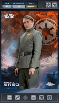 Galen Erso Orange 25cc Legendary Star Wars Card Trader Chrome Sapphire