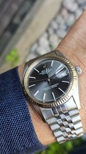 Vintage Rolex Datejust 16014 Gray Dial Men's Automatic Watch 1977