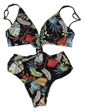 Bar III Swept Away Tropical Floral Monokini One Piece Women's Bathing Suit M NWT
