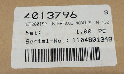 New Siemens 6ES7152-1AA00-0AB0 Simatic DP, Interface Module IM152-1 for ET200ISP