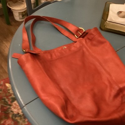 Vintage Coach Red Leather Large Bucket Tote | eBay