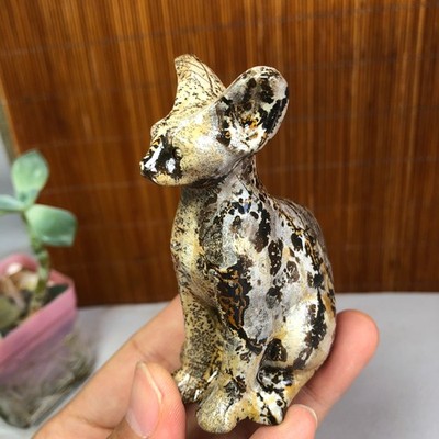 Rare Natural Traditional Chinese Painting Hand Carving Animal Model 134g g8390