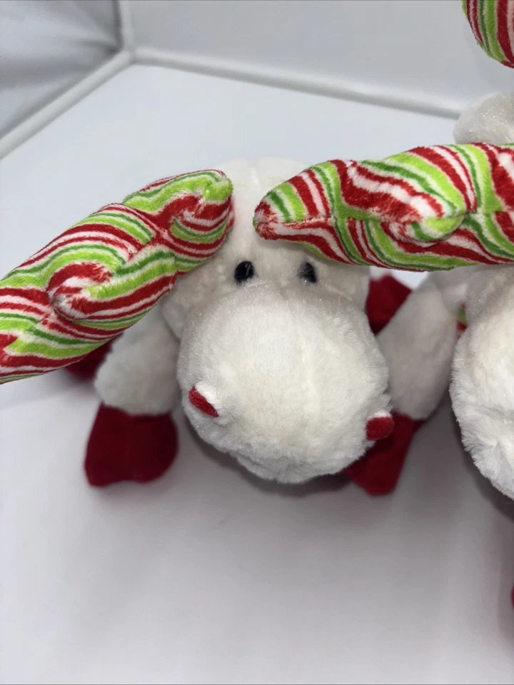 2 - Ganz Webkinz Minty Moose White Christmas Holiday Plush HM475 Retired No Code - Image 4 of 4