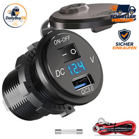USB Steckdose KFZ 12V/24V Quick Charge 3.0 Wasserdicht ZigarettenanzüNder