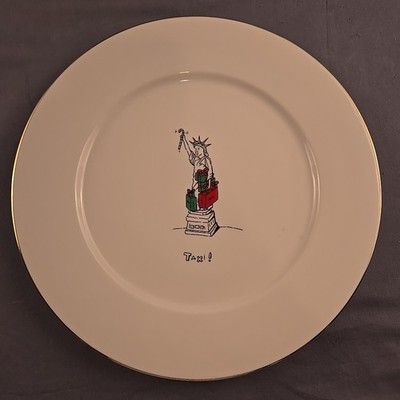Merry Masterpieces 1999 Dayton Hudson Christmas 10.75'' Dinner Plate Taxi!