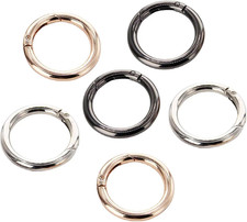 6 Pcs Ring Clip for Purse Strap 1 Inch Spring O Ring for Key Rings Gold, Silver