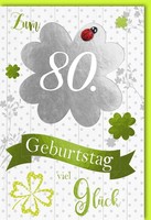 80. Geburtstag GroßE A4 XXL GlüCkwunschkarte Mit Umschlag Bunte Luftballons