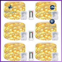 Lichterkette 5M 50 LED Batterie Warmweiß Mit Timer Fernbedienung 8 Modi Deko