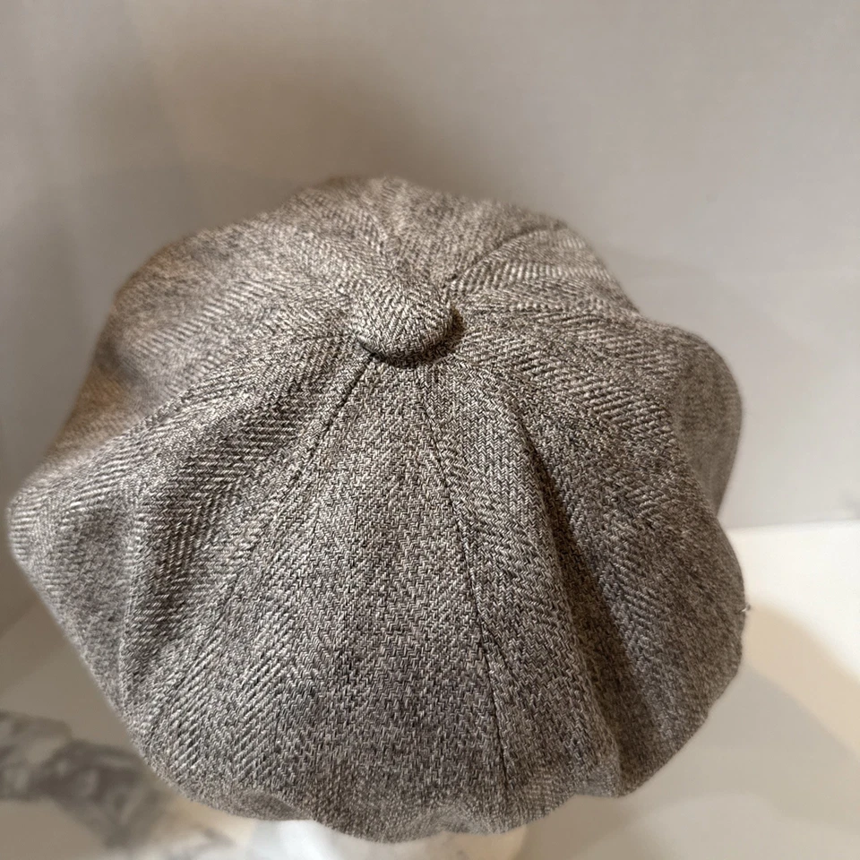 D&Y ElastaFit Tan and White Tweed Newsboy Cap Hat - Image 3 of 4