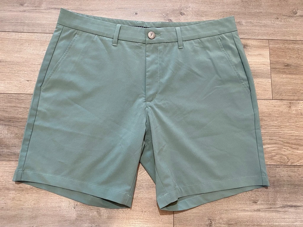 Primo Golf Shorts Mens Size 36 Olive Performance Stretch 7” Inseam Zip Pocket